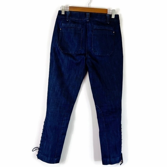 Anthropologie Leifsdottir Dark Denim Cropped Lace Up Jodhpur Riding Jeans 26 - Picture 12 of 12